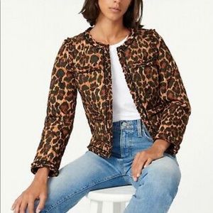 J Crew Quilted Lady Jacket in Leopard NWT
